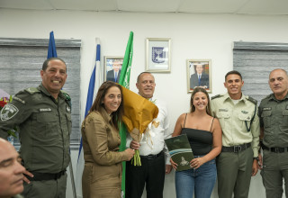 פקד איתן אמסלם בטקס בבה"ד 1 (צילום: דובר מג"ב)