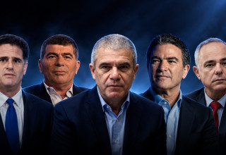 יובל שטייניץ, יוסי כהן, גל הירש, גבי אשכנזי, רון דרמר (צילום: פלאש 90)