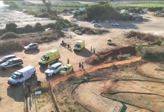 זירת התרסקות המטוס בשטח פתוח סמוך לעין ורד (צילום: תיעוד מבצעי מד"א)