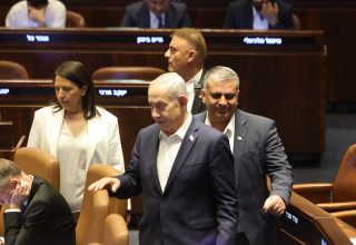 בנימין נתניהו. הצבעת הכנסת על חוק התקשורת (צילום: אבשלום ששוני)
