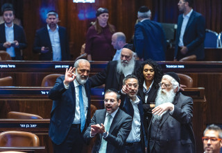 מפלגות החרדים בהצבעה על חוק העריקים (צילום: חיים גלודברג פלאש 90)