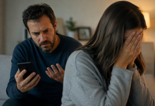 בעל תפס תמונות עירום בטלפון של אשתו (צילום: AI)