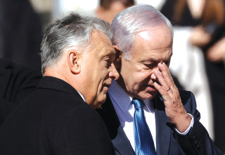 נתניהו ואורבן בבודפשט, 3.4.25 (צילום: ארכיון רויטרס)
