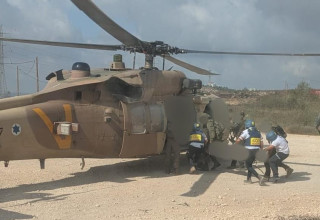 הפיגוע בחוות גלעד, המסוק שפינה את הפצועים (צילום: תיעוד מבצעי מד"א)