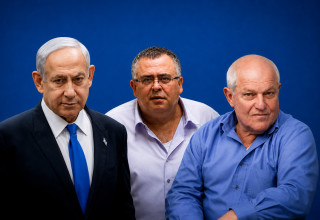 חיים כץ, דוד ביטן, בנימין נתניהו (צילום: פלאש 90)