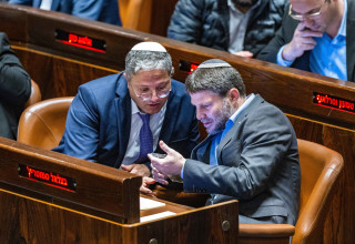 בצלאל סמוטריץ' ואיתמר בן גביר (צילום: אוליבייה פיטוסי פלאש 90 )