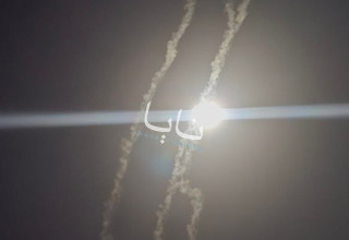 ירי טילים מאיראן לירדן (צילום: רשתות חברתיות ערביות)