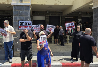 מחאת האשפה בטבריה (צילום: אושרי וייצמן)