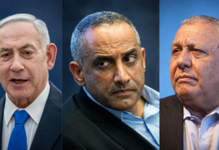 גדי איזנקוט, דדי שמחי, בנימין נתניהו (צילום: יונתן זינדל, פלאש 90,חיים גולדברג, פלאש 90, מרים אלסטר, פלאש 90)