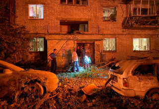 תקיפות ליליות בקייב  (צילום: REUTERS/Stringer)