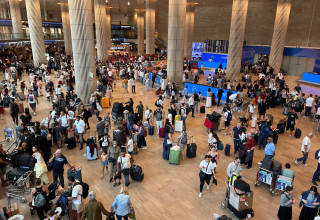 נתב"ג במהלך השביתה והשיבושים (צילום: אבשלום ששוני)