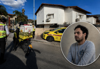 ליאל איפרגן, החשוד ברצח הלל מרדכי דדון ז"ל על רקע זירת הרצח (צילום: תיעוד מבצעי מד"א,שימוש לפי סעיף 27א')