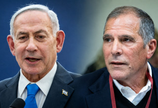 פנחס עידן, בנימין נתניהו (צילום: נועם רבקין פנטון פלאש 90,חיים גולדברג פלאש 90,בינה מלאכותית)