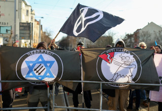 הפגנה נגד אנטישמיות בלייפציג (צילום: REUTERS)