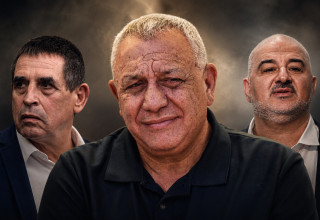 מנסור עבאס, גדי איזנקוט, יואב סגלוביץ (צילום: פלאש 90)
