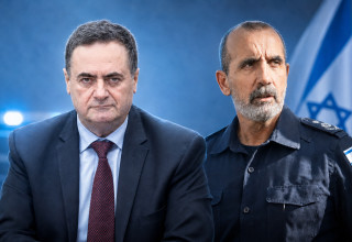 מפכ"ל המשטרה דני לוי, ישראל כ"ץ (צילום: פלאש 90,יונתן זינדל פלאש 90)