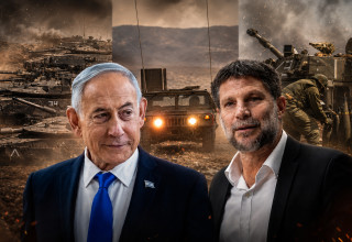 בנימין נתניהו ובצלאל סמוטריץ' על רקע צה"ל (צילום: פלאש 90,רויטרס,עיבוד מחשב: מעריב אונליין)