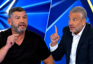 ינון מגל עם עופר וינטר בתוכנית "הפטריוטים" (צילום: צילום מסך ערוץ 14)