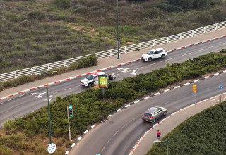 מזירת אירוע הירי בנתניה (צילום: רשתות חברתיות, שימוש לפי סעיף 27 א')
