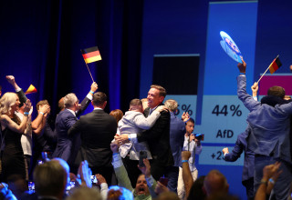 חגיגות מפלגת AFD לאחר הניצחון בבחירות (צילום: רויטרס)