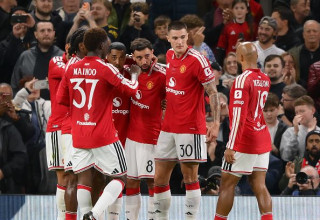 שחקני מנצ'סטר יונייטד חוגגים (צילום: Getty Images Sport)