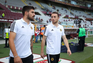 דיוגו ז'וטה ורובן נבש בימיהם בוולבס (צילום: Getty Images Sport)