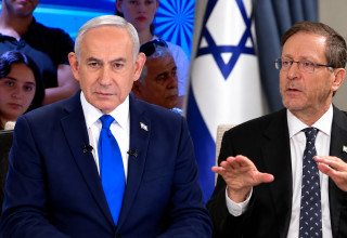 יצחק הרצוג, בנימין נתניהו (צילום: צילום מסך ערוץ 12, צילום מסך ערוץ 14)