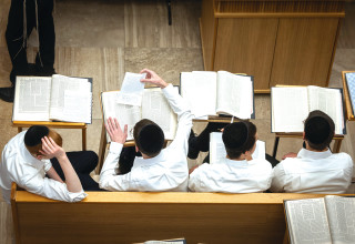 נערים חרדים בישיבה (צילום: חיים גולדברג פלאש 90)