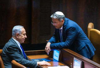 בנימין נתניהו, איתמר בן גביר (צילום: אוליביה פיטוסי, פלאש 90)