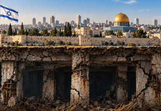 ירושלים, דגל ישראל, עמודי התווך של החברה הישראלית (צילום: AI)