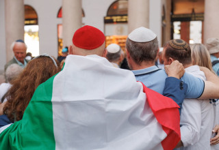 מחאה יהודית במילאנו (צילום: דליה גובאי)
