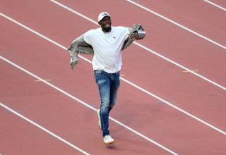 יוסיין בולט על המסלול (צילום: GettyImages)