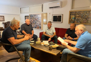 אביגדור ליברמן, נפתלי בנט, יאיר גולן, גדי איזנקוט ויאיר לפיד (צילום: ליהיא לפיד)