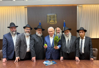 נתניהו ונציגי חב"ד (צילום: חב"ד)