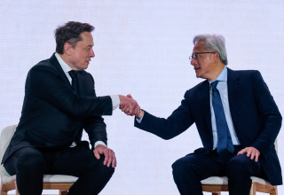 אילון מאסק וג'נסן הואנג (צילום: REUTERS)