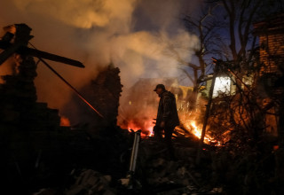 תקיפות רחפנים בקייב, אוקראינה (צילום: REUTERS/Gleb Garanich)
