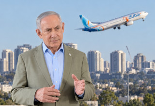 בנימין נתניהו, פליי דובאי (צילום: בינה מלאכותית)