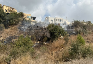 זירת ההתרסקות בכפר קרע (צילום: כבאות והצלה מחוז חוף)