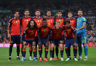 שחקני נבחרת ספרד (צילום: David Ramos - UEFA / Contributor)