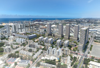 המתחם באשדוד (הדמיה) (צילום: אדריכל אפרים כוינה)