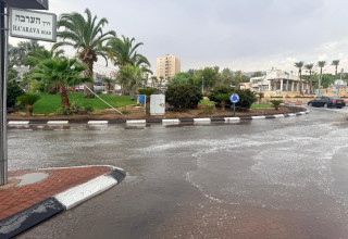 גשם באילת, אוקטובר 2026 (צילום: עיריית אילת)