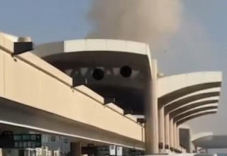 פיצוץ בנמל התעופה "המלך חאלד" בריאד, סעודיה (צילום: צילום מסך רשת X)