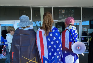 המחאה נגד נז"א (צילום: ארגון הקהילה הישראלית-אמריקאית IAC)