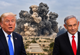 בנימין נתניהו ודונלד טראמפ על רקע תקיפה באיראן (צילום: רויטרס,רשתות ערביות)