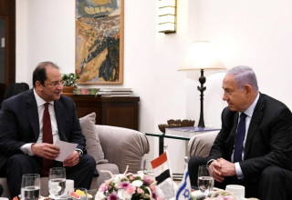 פגישת נתניהו בבלפור עם ראש המודיעין המצרי  (צילום: GPO/Amos Ben Gershom)