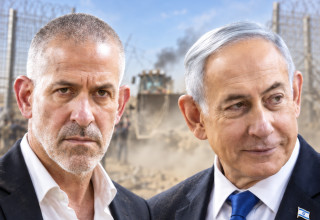 בנימין נתניהו, רונן בר (צילום: בינה מלאכותית)