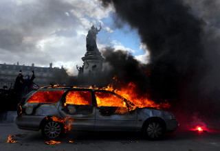 המחאה בצרפת (צילום: Photo by Carl Court/Getty Images)