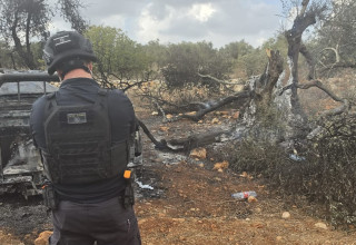 תיעוד המשטרה לאחר התקיפות ביהודה ושומרון (צילום: דוברות המשטרה)