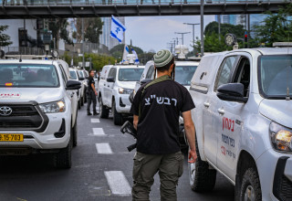 מחאת הרבש"צים בתל אביב, על כבישי איילון (צילום: אבשלום ששוני, פלאש 90)