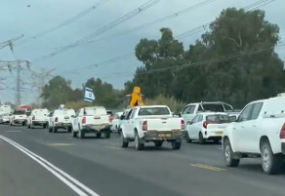 מחאת הרבש"צים בתל אביב, על כבישי איילון (צילום: שימוש לפי סעיף 27א',צילום מסך, רשת X)